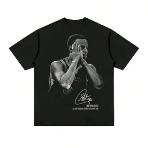 Stephen Curry Curry Short Sleeve Old American Star Printed T-Shirt Basketball Shirt Cotton Shooting Shirt Crewneck Apparel