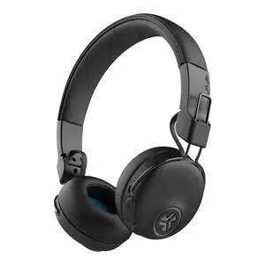 JLab Studio Active Noise Cancelling Headphones, On-Ear Wireless,Ultra-Plush Faux Leather Cushions