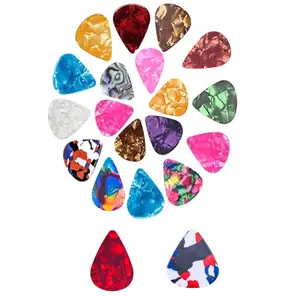 20-Pack Colorful Celluloid Plectrums, 4 Thicknesses (0.46/0.71/0.81/0.96mm) for Acoustic Guitars, Electric Guitars, Bass