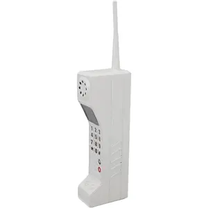 Retro Brick Cell Phone Ornament Old Fashioned Portable  Mobile Phone Cellular Cellphone Prop Model  Photographic Photography Props 80s 90s Party Decorations (White)
