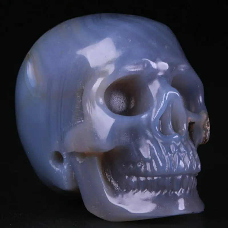 2.0 " Mozambique Agate Carved Crystal Skull, Super Realistic, Crystal Healing