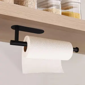 Small Space Punch-Free Paper Towel Holder – Stainless Steel Roll Paper Organizer for Kitchen & Bathroom | Strong Adhesion, No-Drill, Space-Saving Storage Rack for Home, Apartments & RVs