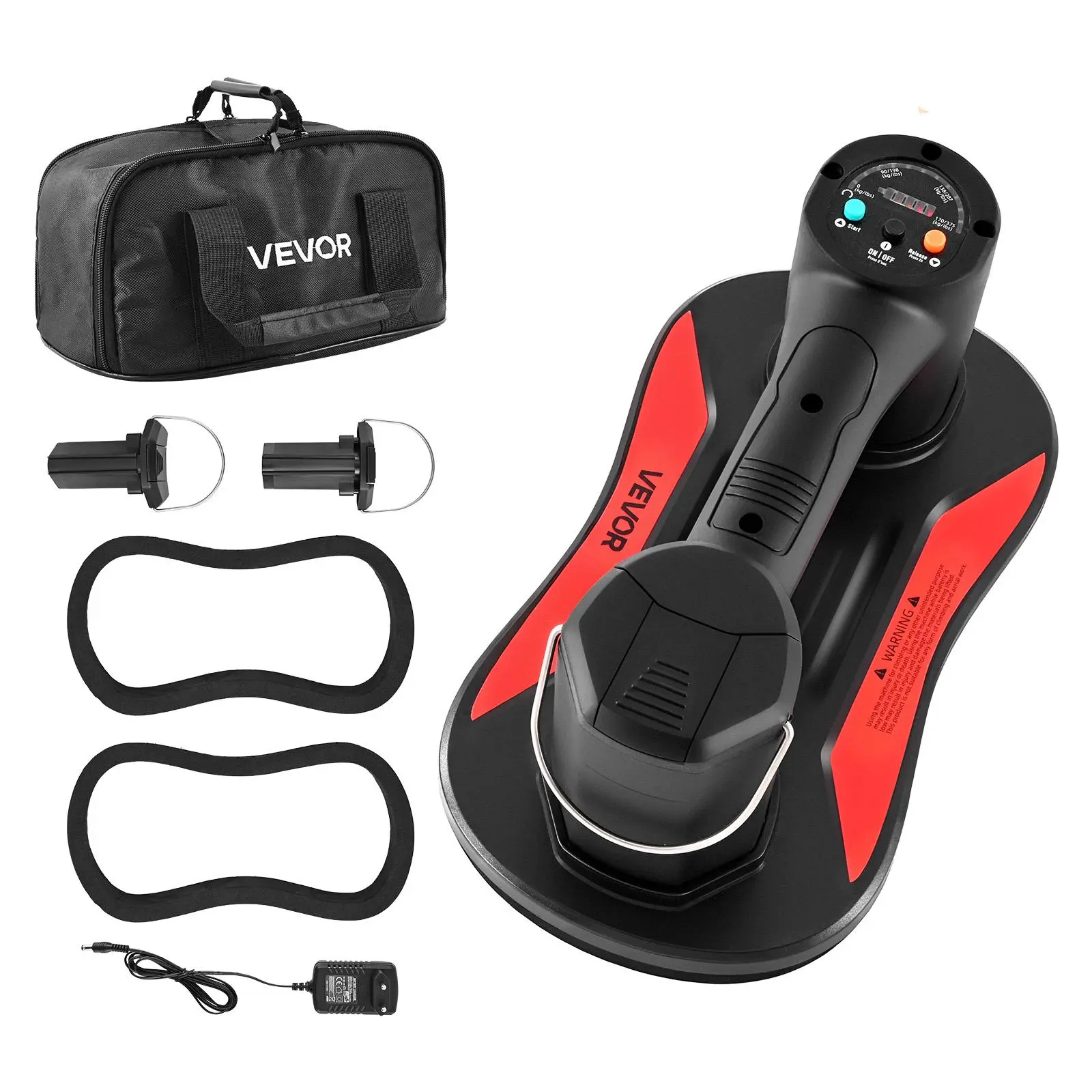 【SummerFinds】VEVOR Electric Vacuum Suction Cup, 375 lbs Max Lifting Capacity, Vacuum Glass Lifter with Digital Display, Heavy Duty Tile Suction Cup Tool for Lifting Tile, Granite, Wood, Paver, Drywall, Windows