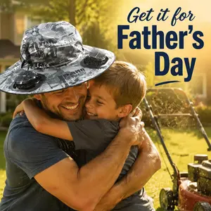 【Father's Day gift】Give Dad the gift of cool this Father‘s Day. Portable USB rechargeable fan hat – wide brim sun protection + built-in cooling fan. Perfect for his beach days, fishing trips, and backyard gardening.