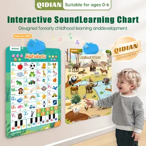 Interactive Talking  wall map Toy for Toddlers and Preschoolers - Educational Language Learning Toy-Alphabet wall chart Magnetic Letters Board Animals