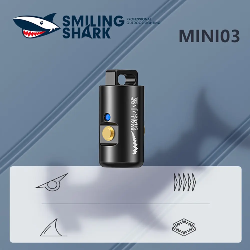 SmilingShark MINI03 Rechargeable LED Compact Flashlight Torch - 45mAh Keychain Light, Magnetic Charging Port, 5 Modes, Lightweight, Adventure/Emergency/Nighttime Torch for Camping, Hiking, Adventure Torches, Compact Flashlight Torches