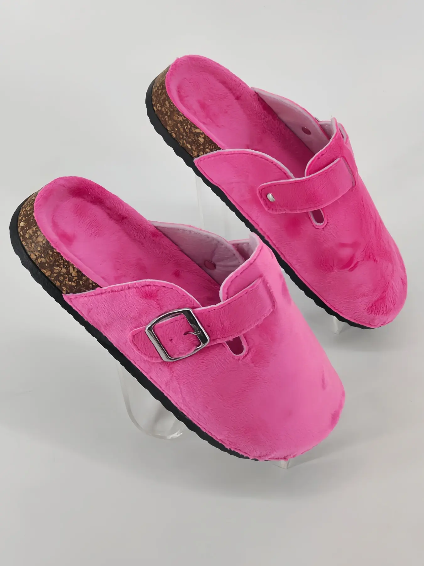 Women's New Fashion Slip-On Flat Slippers, Comfortable Single-Buckle Design, Casual Indoor and Outdoor Wear, Fluffy House Slippers
