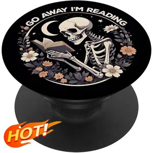 Go Away I'm Reading Book Lover Booktrovert Librarian bookish PopSockets Adhesive PopGrip