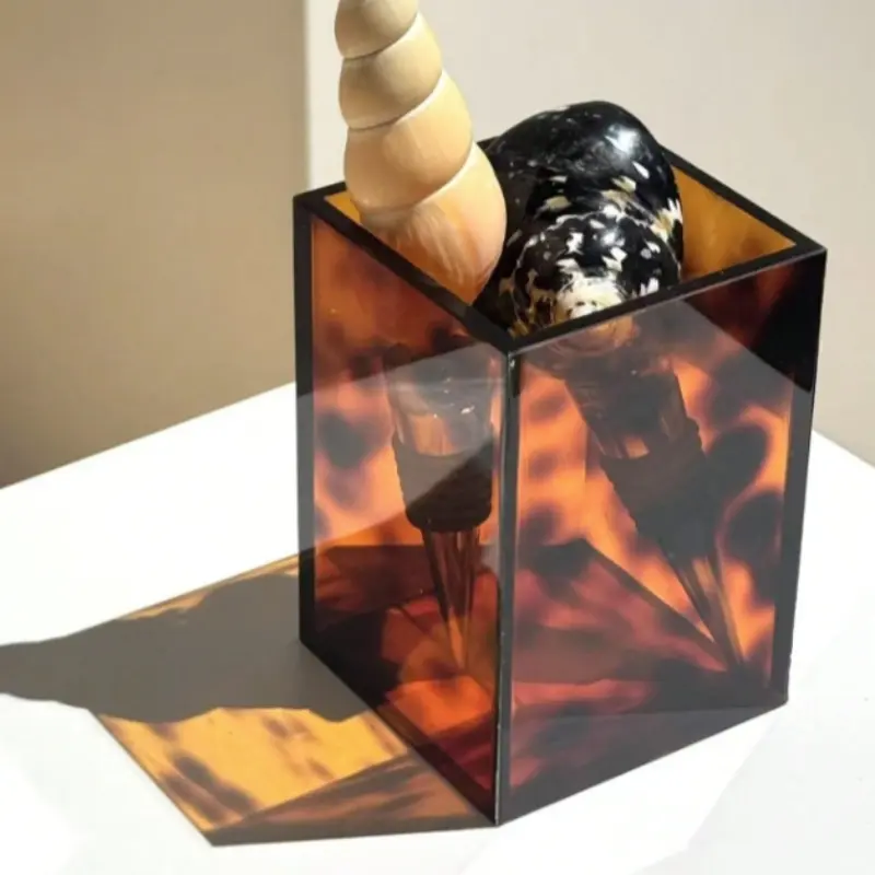 Tortoiseshell Leopard Print Acrylic Cosmetics Makeup Organizer Box, Beauty Organizer, Minimalist Nordic Design, Multifunctional Organizing Container