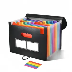 Expanding File Folder 13 Pockets A4 Size Filing Folder Organizer Large Capacity Portable Accordion Folder Accordian File Box for Classroom OfficeStudent Return-to-School Information Book