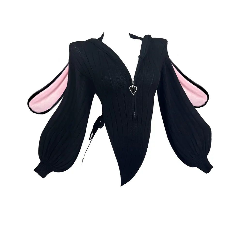 KORURACLUB Cute Knitted Bunny Suit with Fuzzy Rabbit Ears Anime Cosplay Costume Underwear for Women Plus Size Lingerie - Fancy Nancy Outfits For Hallo
