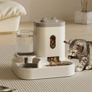2-in-1 Auto-Dispensing Automatic Pet Feeder & Waterer Combo, Bowl Automatic Feeders for Cats and Dogs, Auto-Dispensing Automatic Feeders