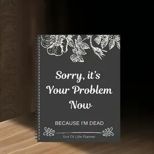End-of-life Planning Binder, Personalized Letter To Loved Ones, Funeral Wishes & Important Documents Organizer Tool , Funeral Wishes Notebook, Spiral Bound Planner, Funny Gift for Book Lover