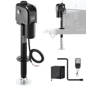 【fathersdaygift】VEVOR Electric Trailer Jack, 7500 lbs Capacity, Electric Power Tongue Jack with Waterproof Protective Cover & LED Light for Travel Trailer, Camper, RV, 9.84-27.84 in Lift, 12V DC with Wiring, Black