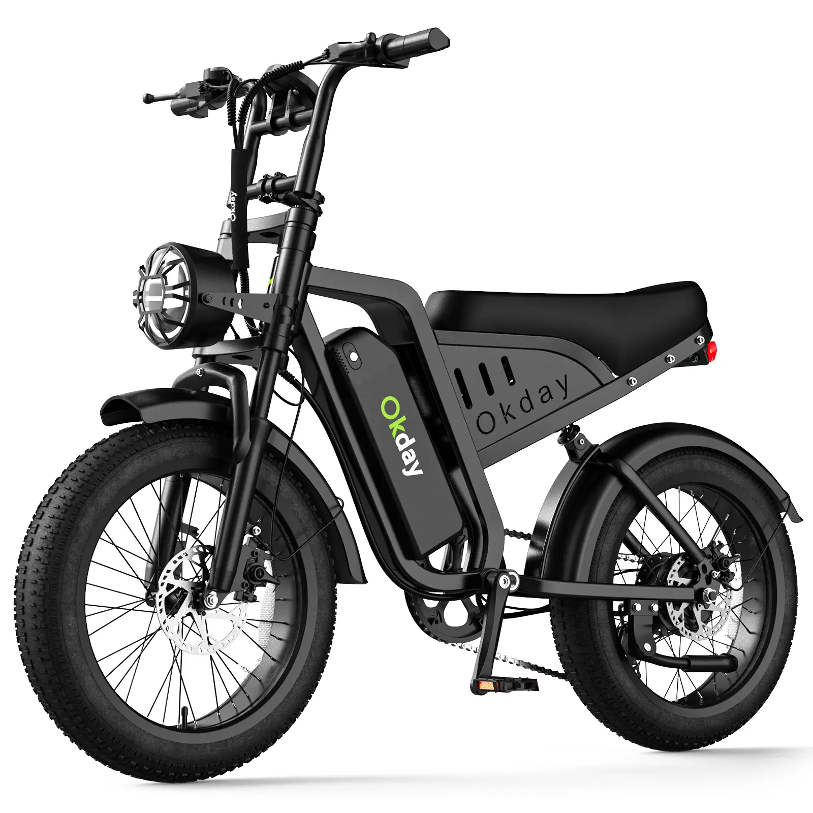 Okday 500W High Perfomance Electric Bike for Adults 25MPH Long Range E-Bike 64" All-TerrainTires Dual Brakes Carbon Steel FrameSmooth Stable Ride long-lasting battery