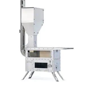 GREEN STOVE Camping Pellet & Wood Stove with Oven, Portable Wood Burning Stove for Outdoor, Cooking, Hiking, Hori 5 Hot Tent Stove with Stainless Steel Construction. Chimney Pipes Included