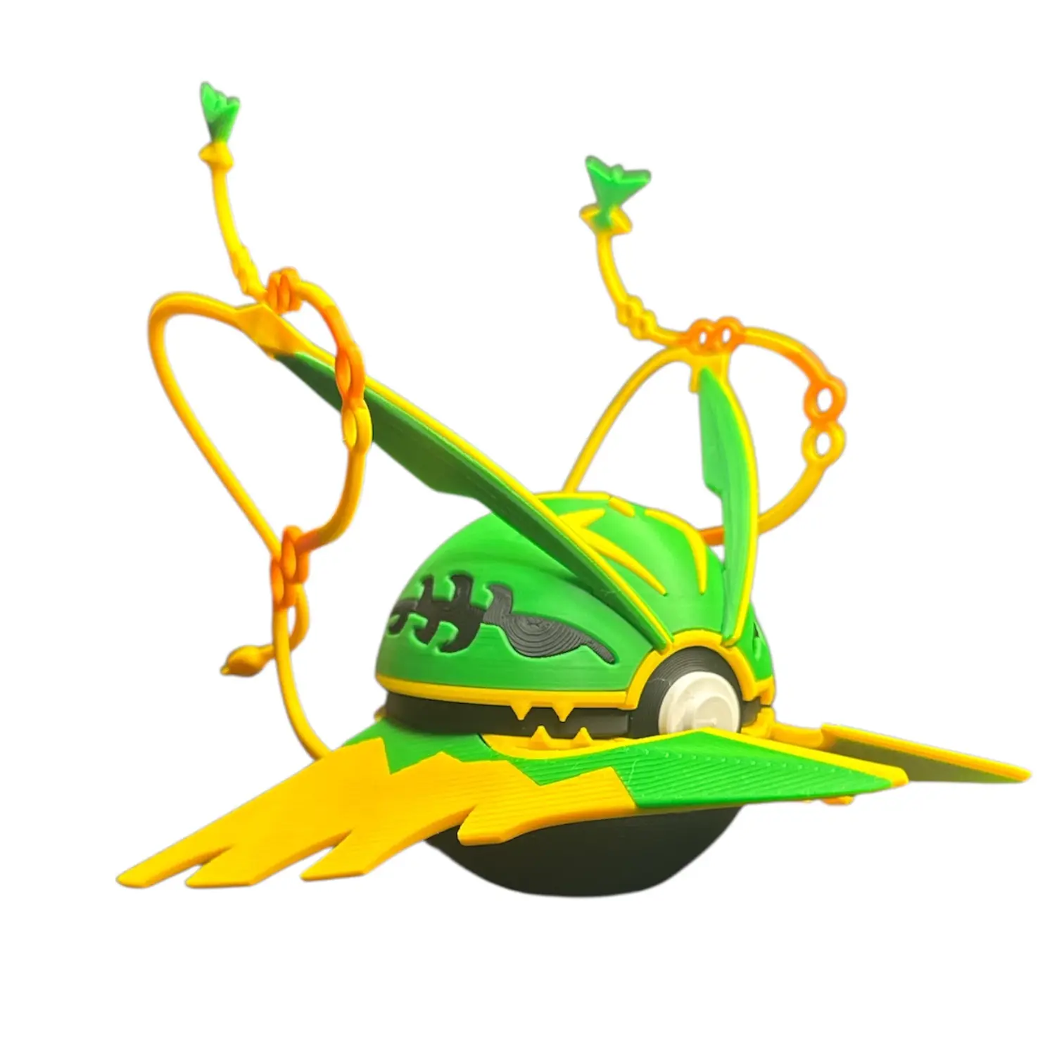 Mega Rayquaza Poke Ball-Inspired 3D Model Collectible Figurine - Collectible Figures, Ready-to-Display Home Decor Statue for Desks or Shelves, Ready To Display On Desks Or Shelves
