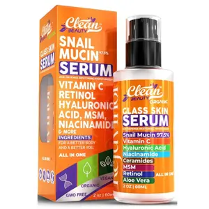 Clean Beauty Vitamin C, Retinol, Hyaluronic Acid, MSM, Niacinamide, Aloe Vera & More Ceramides for Glass Skin Firm Anti Aging Deep Hydration Serum – Rejuvenol