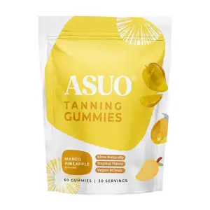 ASUO Tanning Gummies for Women and Men - Oral Self Tan Supplements Without The Sun - Tanning Pills Alternative - Fast Acting Melanin Supplement with Beta Carotene, Astaxanthin, Lycopene, Niacinamide Healthcare Edible