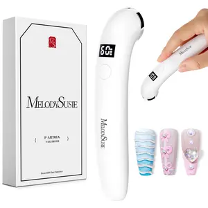 MelodySusie Handheld UV Light for Gel Nails, P-ART01A Cordless UV Nail Lamp with LCD Display& Ergonomic Design, Rechargeable LED Light Flash Cures Soft Gels, Rhinestone Glue & Liner Gel