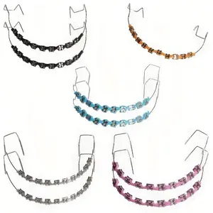 2-PackFashionableBracesDecorations-Metal&ColorfulPlasticOrthodonticAccessories|NovelUpper&LowerJawHooksforTeens,Adults&Girls|OralTeachingModelDecor