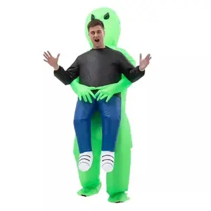 Inflatable Alien Ghost Hug Costume, Alien Ghost Hugging a Person, Party Halloween Spooky Performance Dress, Role Play Fun Toy Suit, Rechargeable Battery Included