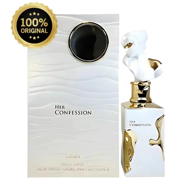 Lattafa Her Confession Eau de Parfum for Women, Aromatic Sweet & Spicy Signature Scent with Vanilla, Jasmine & Tuberose Notes, 100ml (3.4 fl oz), Aromatic Sweet Scent, Floral Scent Perfume