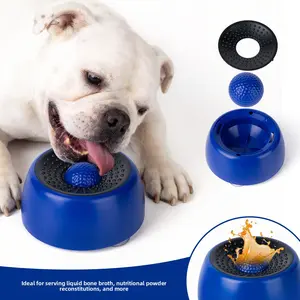 Pet Licking Mat with Suction Cups Slow Feeder Dog Bowls for Liquid Treat, [Built-in Rolling Ball] No Spill Bone Broth Dog Licking Bowl, Multi-Purpose Puppy Yogurt Feeder Bowl for All Breeds Dietary Supplement/Post-op Nutrition Feeding Self-Entertainment