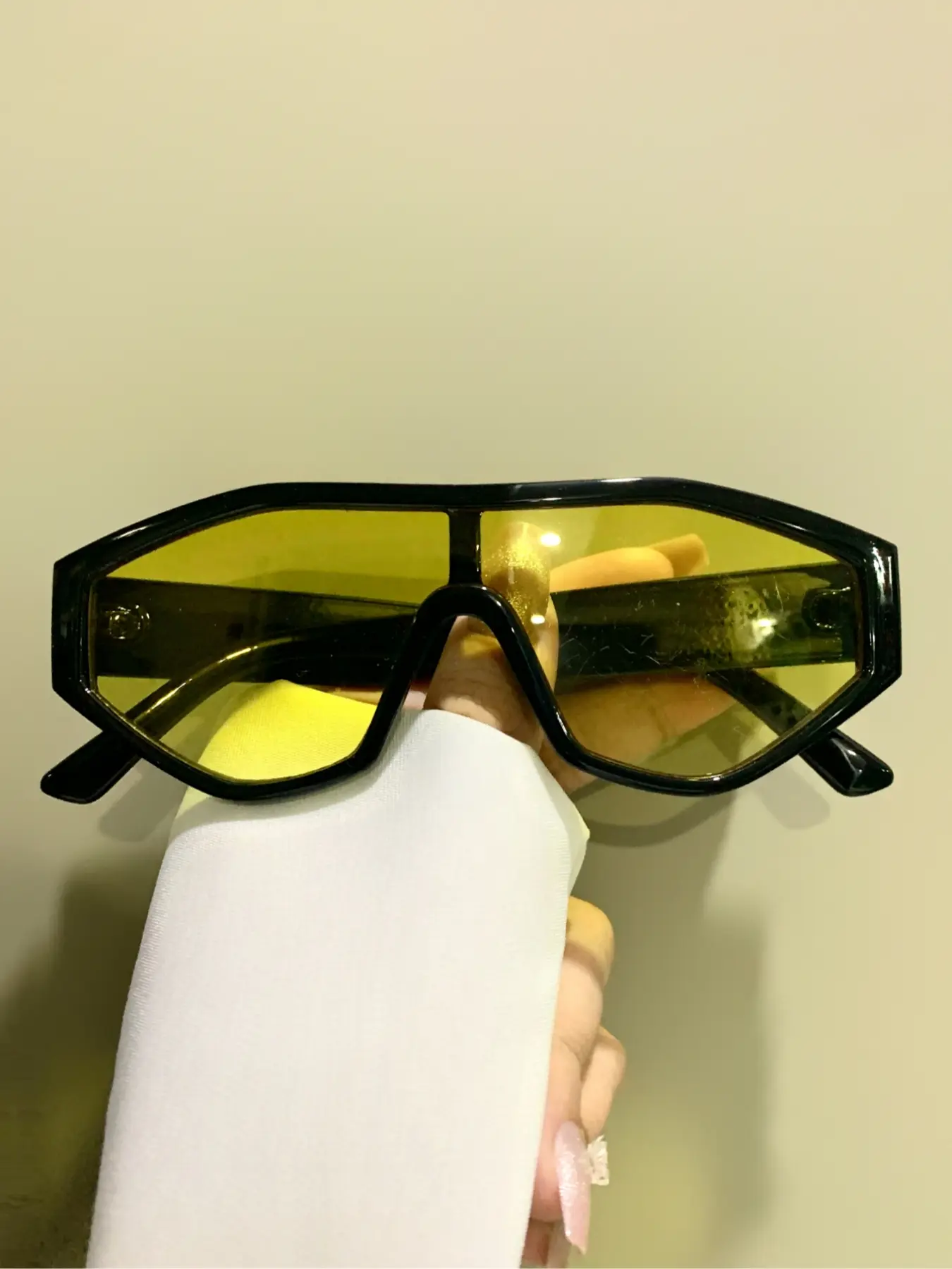 Punk Style Unisex Glasses, One-Piece Futuristic Flat Top Eyeglasses, Fashionable Trendy Eyewear for Men & Women, Stylish Glasses