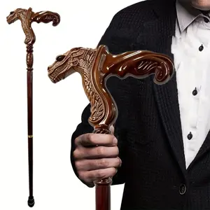Fashionable Crocodile Head Gentleman's Cane - Elegant Luxury Decorative Scepter, Premium Unisex Wooden Walking Stick for Role-Play, Vintage Couples & Gift, with Ergonomic Comfort Grip summerwins-#SummerWins#DealsForYouDays#father'sdaygift