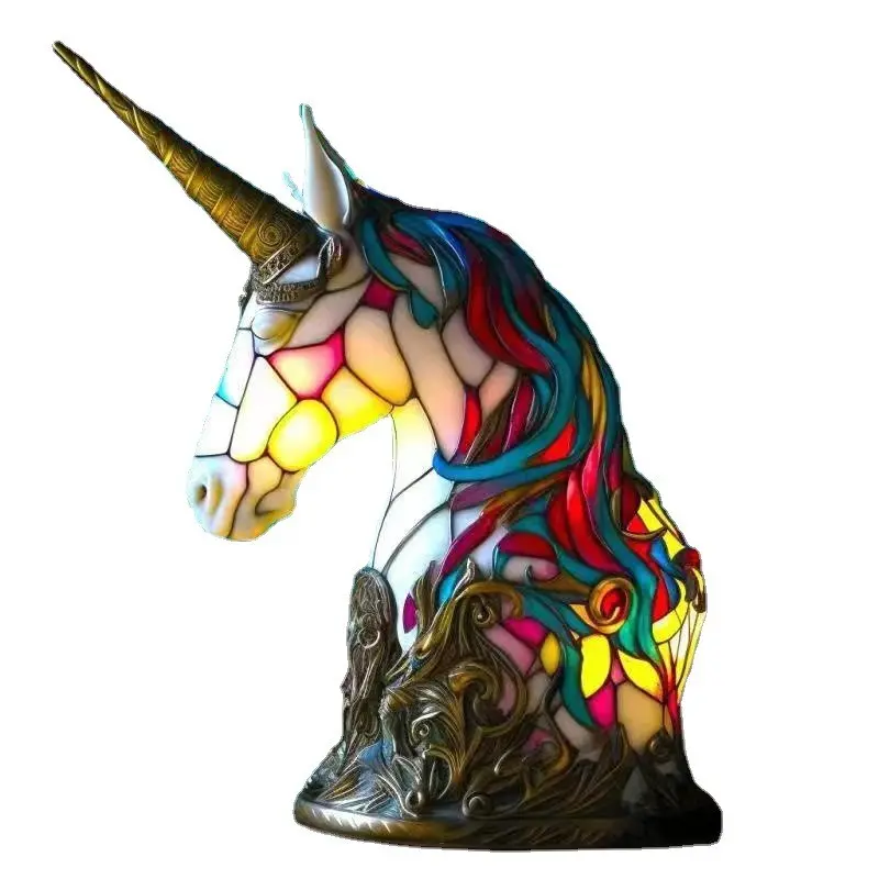 Magic Rainbow Unicorn New Design Decorative Ornament, Resin Craft Art for Home Garden, USB Lamp, Atmosphere Night Light, Atmosphere Lighting, Decorative Lights, Unique Gift Idea