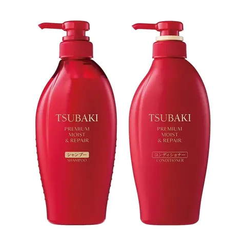 TSUBAKI Red Camellia 0s Salon-Level Moisturizing, Ultimate Moisturizing Hair Shampoo  15.22 fl oz/ Conditioner  15.22 fl oz/ Shampoo&Conditioner 15.22 fl oz*2 Cleanser Moisturizer(blackfriday)