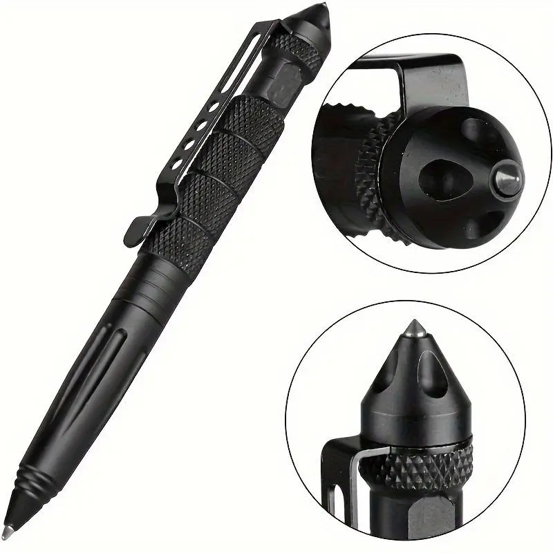 Military Tactical Pen, Tungsten Steel Aluminum Glass Breaker Multitool Pen, Multifunctional Survival Defense Emergency Tool, Writing Tool, Edc Multi Tools, Tactical Equipment, Portable Survival Equipment Set, Survival Gear