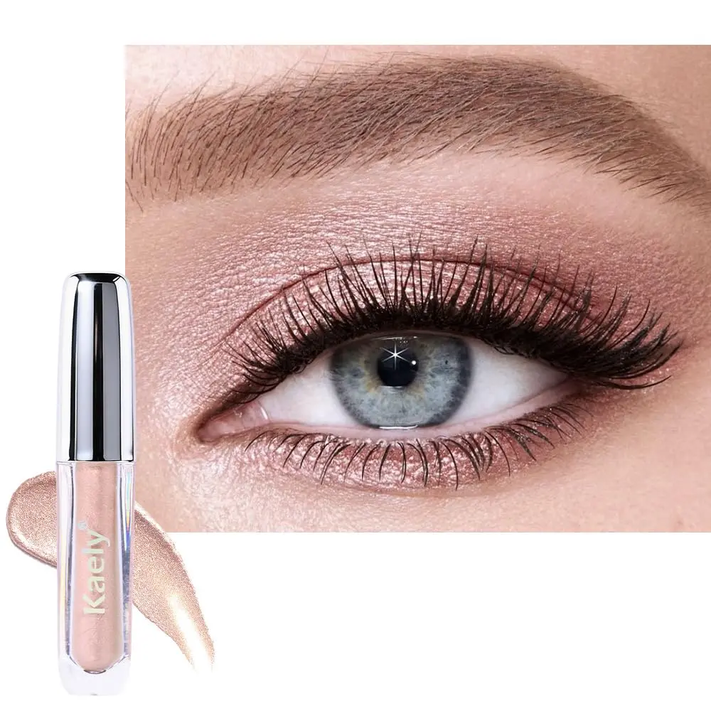 Kaely Champagne Metallic Liquid Eyeshadow Stick For Women Waterproof Long Lasting High Pigment Cream Eyeshadow Vegan Cruelty Free Shimmer Eye Makeup