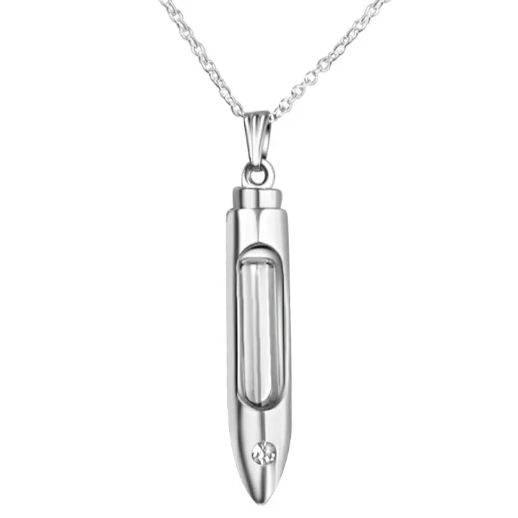 Bullet vial necklace, blood vial, bullet necklace Gold Plated Amulet Jewelry Gift