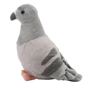 Lifelike Gray Pigeon Plush Toy - 9.84'' Realistic Dove Stuffed Animal, Perfect for Garden Decor & Birthday Gifts