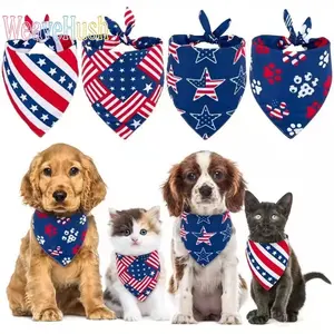 4-Pack New Pet Triangle Bandanas, premium polyester puppy dog saliva towels, cute decorative scarves for cats and dogs, soft breathable fabric, perfect for daily wear, photo shoots and pet styling decor.