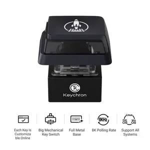Keychron Q0 Mini 8K Action Key for Desk Setup, Single-Key Mechanical Macro Pad, 8000Hz Wired Type-C Programmable Custom Key, Open-Source 3D Printable Keycap, CNC Aluminum Base, RGB, Mac Windows Linux