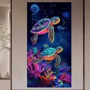1pcs 5D DIY handcraft diamond painting kit, 5D diamond art set, DIY decoration, sea turtle, coral, jellyfish diamond painting kit with full round diamonds DIY, mosaic, diamond art, DIY art home decoration, Wall Art Painting, for Halloween and Christmas.