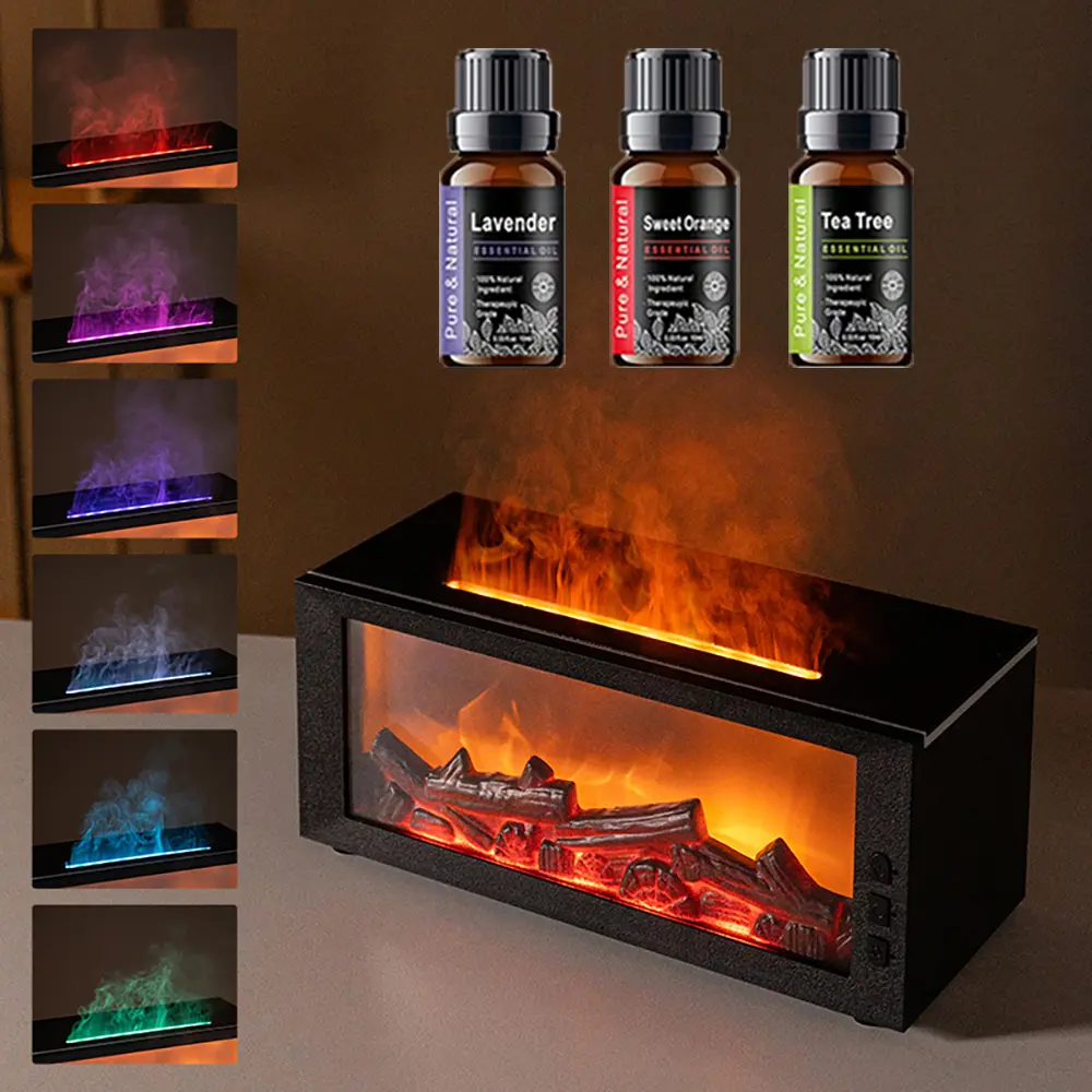Bedroom Desktop Simulation Electric Fireplaces Home Home Decoration Ornaments with Atmosphere Light Creative Office Decorations auto-off protection bourbon  humidifier home fragrance