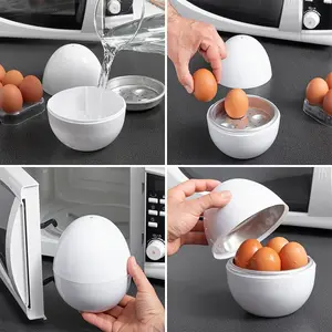 4-Microwave Cooker - Compact and Portable, Easy-to-Use Kitchen Gadget, Suitable Soft and Hard Boiled Eggs, Dishwasher Safe,-Saving,-Shaped Design