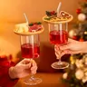 Classic Cocktail Champagne Wine Tasting Glass Set with Charcuterie Board Topper and Straw, Bar Essentials for Christmas Hosting, Birthday Gatherings