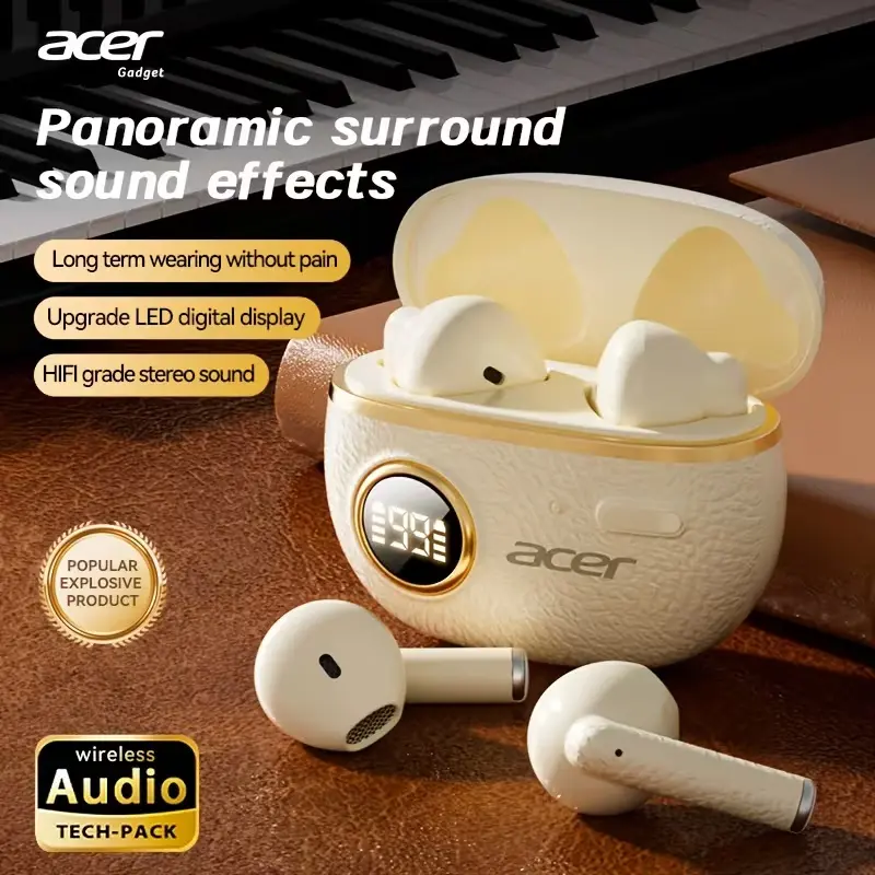Acer OHR544 Wireless Headphones with HIFI Sound Quality, Truly Wireless, Omnidirectional Stereo, Low Latency, Automatic Connection, Large Battery Capacity