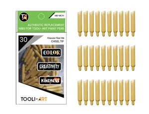 30 Replacement Chisel Nibs. Compatible With TOOLI-ART Medium Tip Paint Pens Acrylic Markers. Polyester Fiber. Easy To Replace