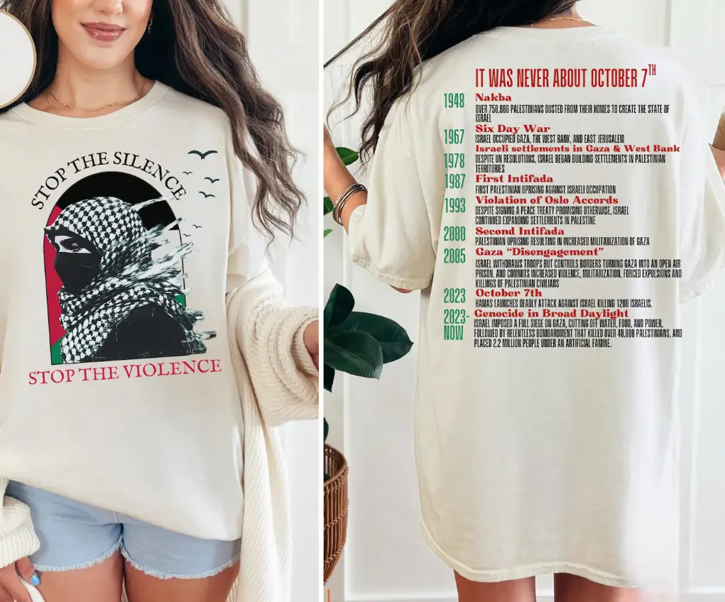 Stop the Silence Shirt, History of Protest Shirt, Free Palestine Shirt, Gaza Tee, Anti Israel Tee, Anti Zionist Tee, Liberal Leftist Gift