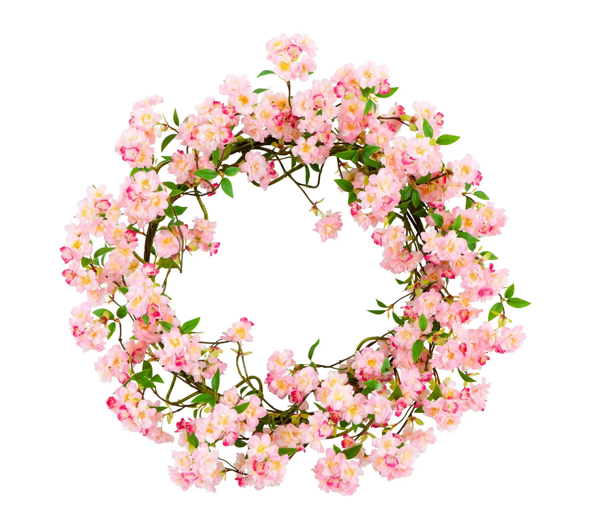 Nearly Natural 30" Artificial Pink Cherry Blossom Wreath Nearly Natural 30" Artificial Pink Cherry Blossom Wreath