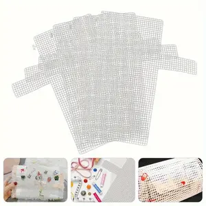 3pcs, White Mesh Plastic DIY Craft Material, Hollow Woven Sheet, Solid Color Bag Fabric for For DIY Craft