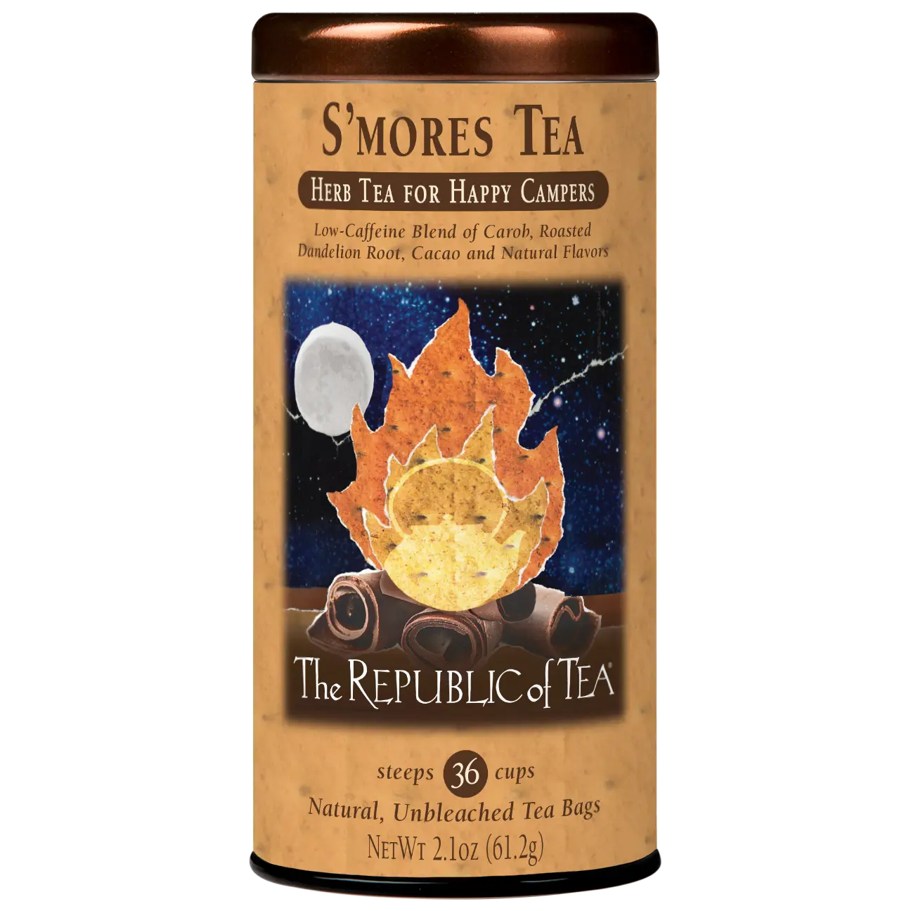 The Republic of Tea – S’mores Herbal Chocolate Tea Tin, 36 Low-Caffeine Tea Bags