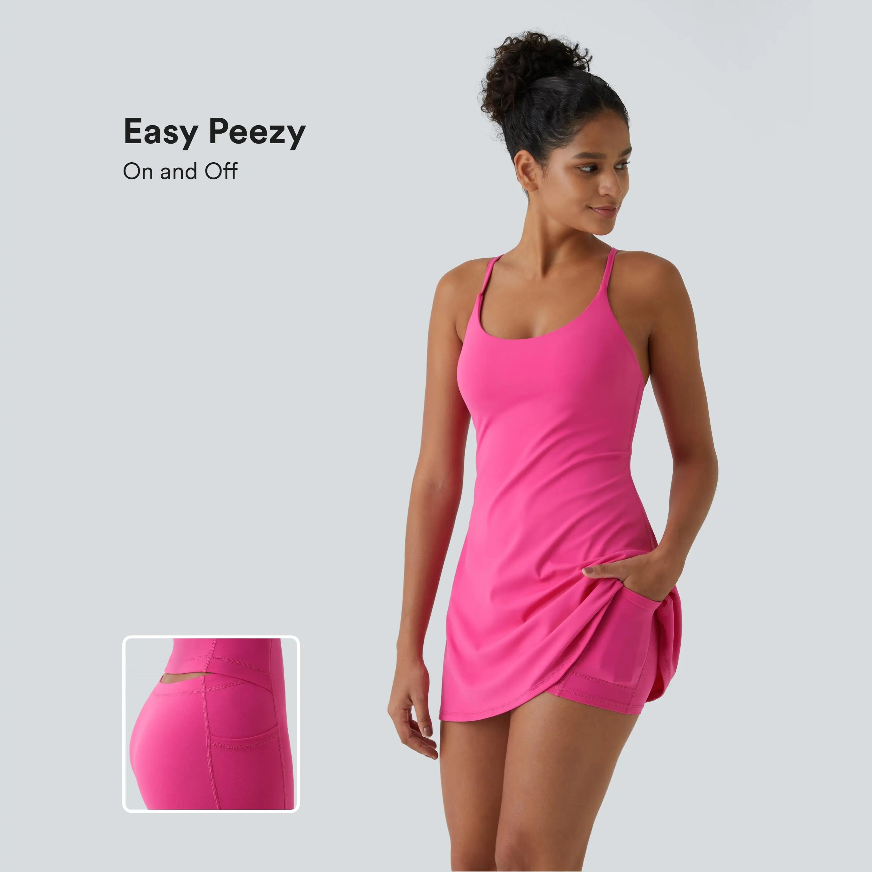 Halara Softlyzero Plush Backless Active Dress-Easy Peezy Edition