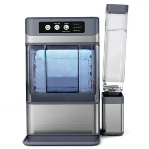 44lbs/24H Nugget Ice Maker Countertop with 0.8 Gallon Water Tank, Ready in 5-8min, 3 lbs Ice Storage, Soft Chewable Pellet Ice, Self-Cleaning Pebble Ice Maker Machine for Home/Party/RV/Camping